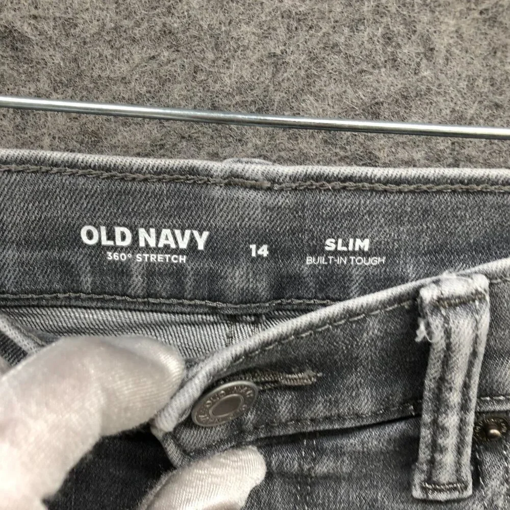 Old Navy Kids Boys Size 14 Slim Jeans‎ Karate Falcon Gray